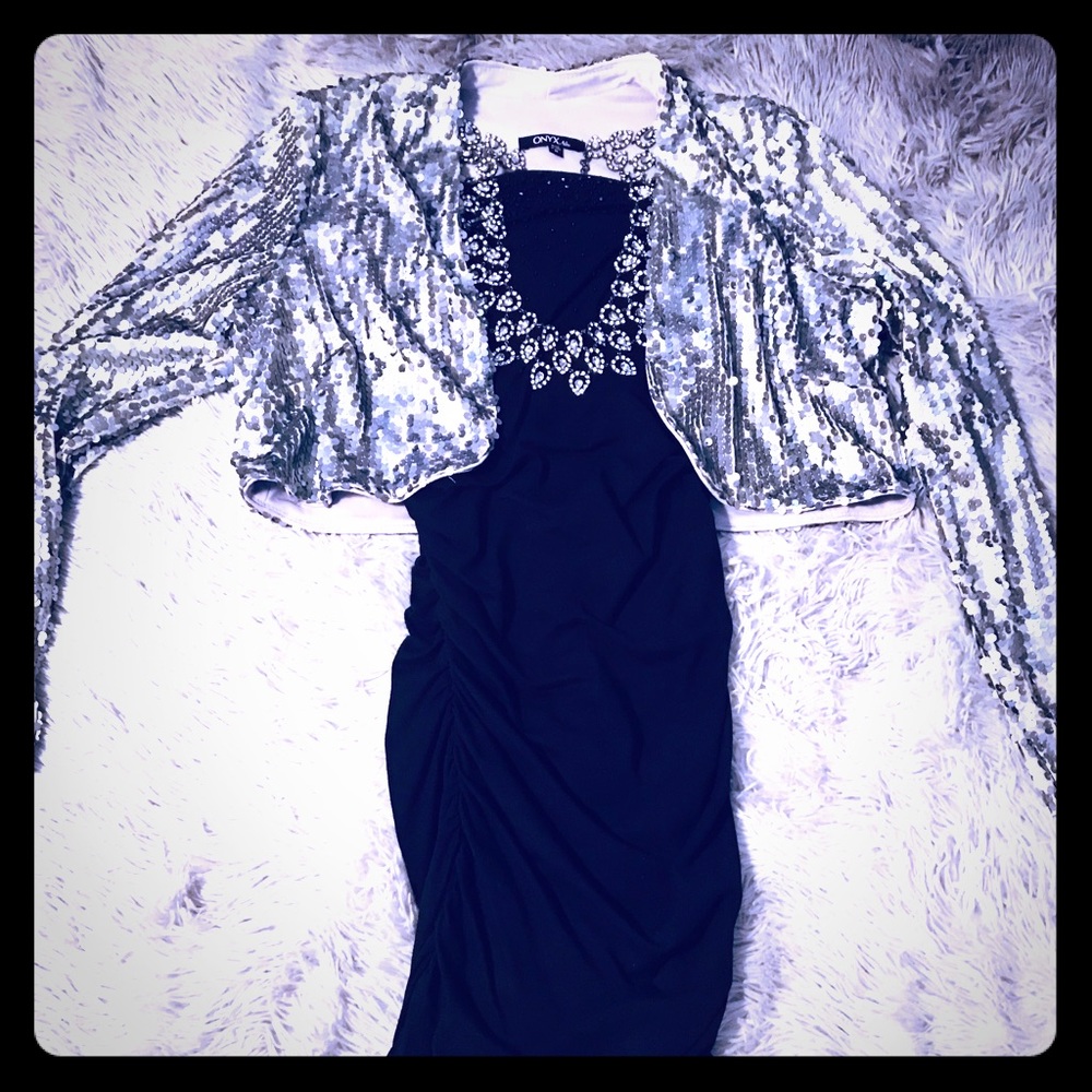 Silver Sequin Cropped Jacket -NWOT